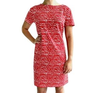 SEE Design Red Print Cotton T-Dress Size Small